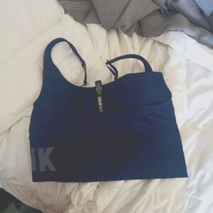 Pink Navy Blue Sports Bra